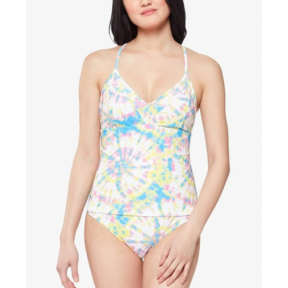 Jessica Simpson Tankini Swimsuit Set Tie Dye Size Large NEW